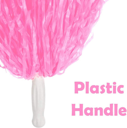 12/24/80PCS Pom Poms Cheerleading Sports Spirited Plastic Cheer Pompoms with Handles for Kids Adults Team Party Dance Cheering
