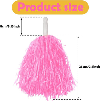 12/24/80PCS Pom Poms Cheerleading Sports Spirited Plastic Cheer Pompoms with Handles for Kids Adults Team Party Dance Cheering