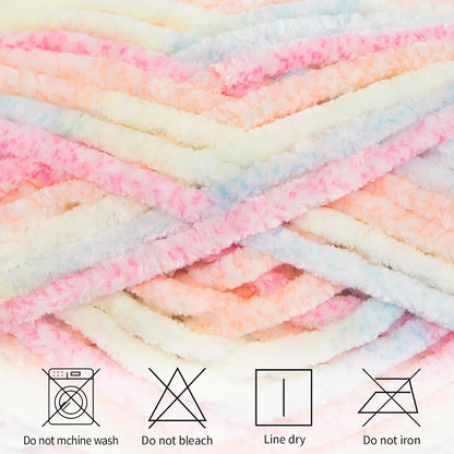 Velvet Chenille Yarn, Bulky Plush Blanket Yarn 3-Pack (107 Peach)