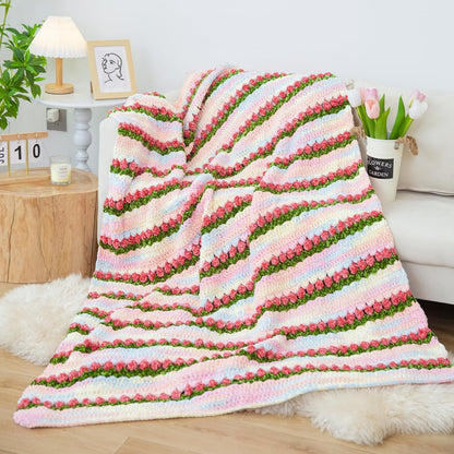 Velvet Chenille Yarn, Bulky Plush Blanket Yarn 3-Pack (107 Peach)
