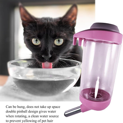 Dog Crate Water Bottle Dispenser - No Drip Dog Kennel Water Dispenser & Cage Bottle - Easy-to-Use Water Bottle for Cat Crate - Perfect for Keeping Your Pet Hydrated (Pink)-350ML