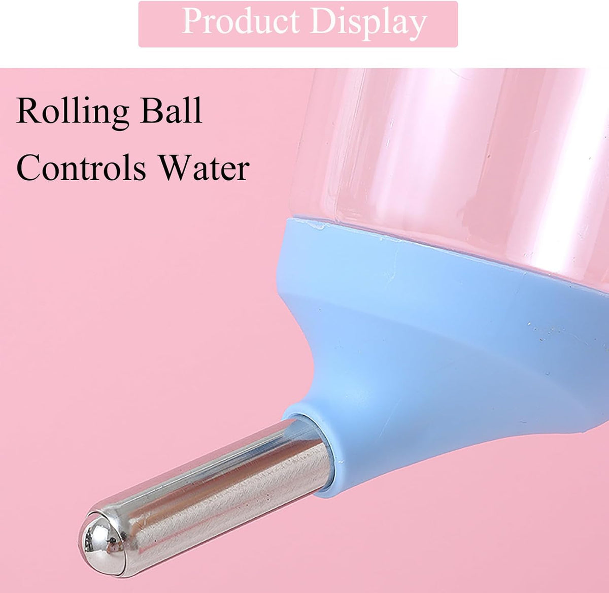 Dog Crate Water Bottle Dispenser - No Drip Dog Kennel Water Dispenser & Cage Bottle - Easy-to-Use Water Bottle for Cat Crate - Perfect for Keeping Your Pet Hydrated (Pink)-350ML