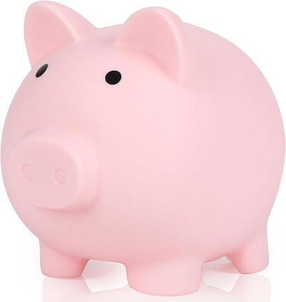 Piggy Bank for Kids, Plastic Coin Bank, Unbreakable Money Banks（Pink）