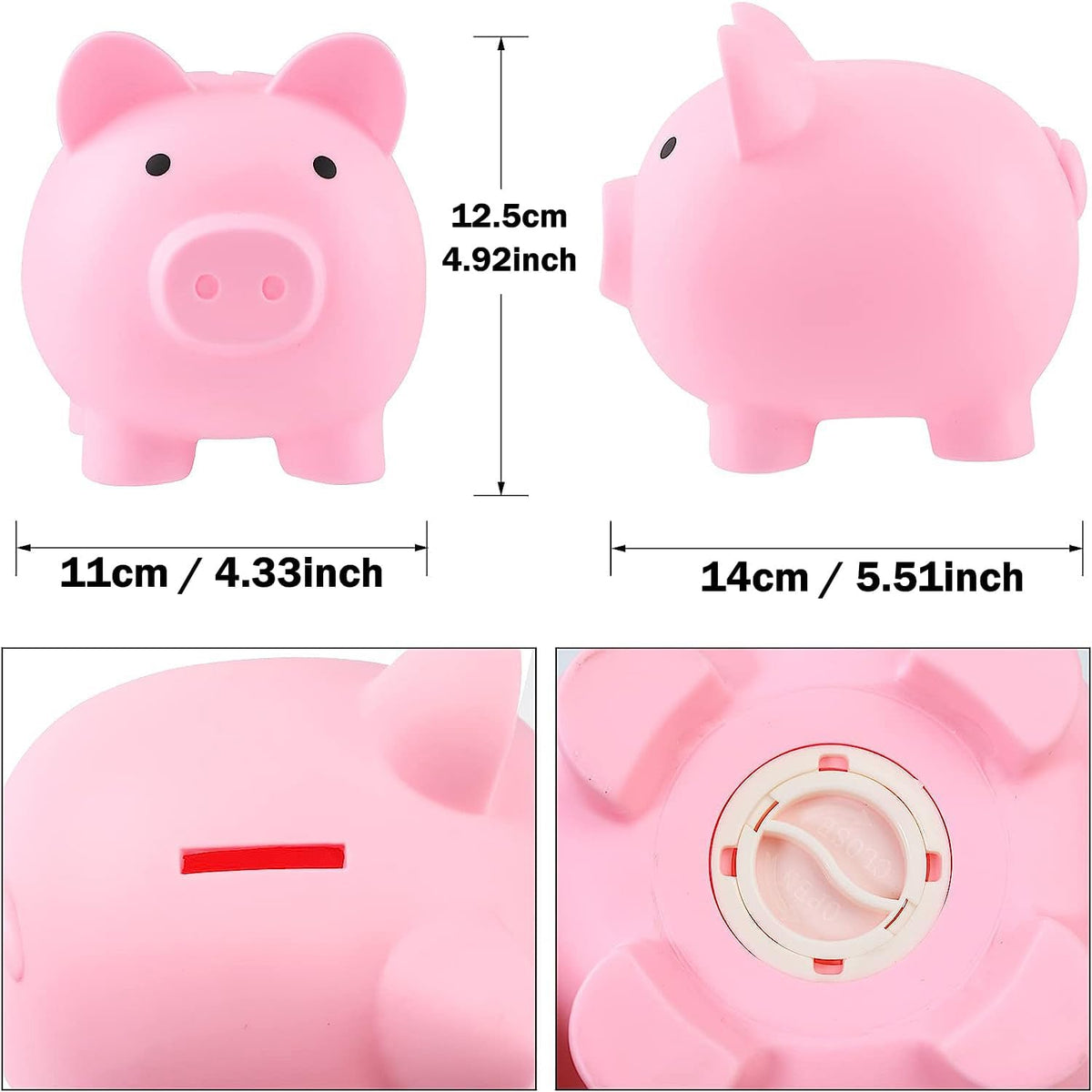 Piggy Bank for Kids, Plastic Coin Bank, Unbreakable Money Banks（Pink）