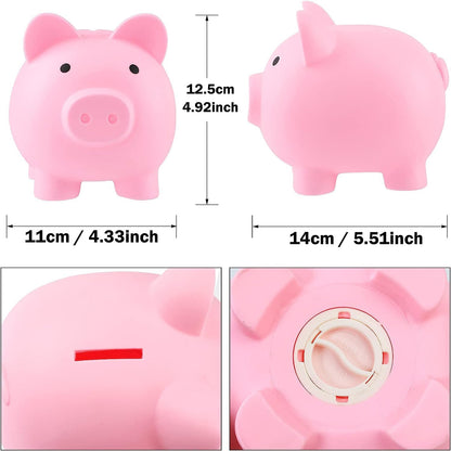 Piggy Bank for Kids, Plastic Coin Bank, Unbreakable Money Banks（Pink）