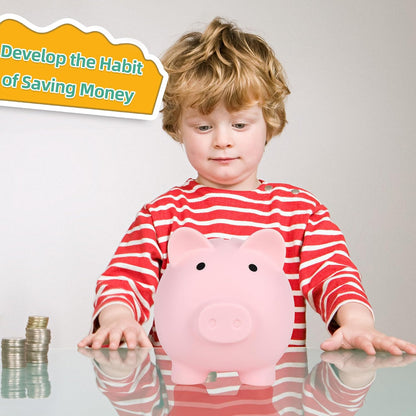 Piggy Bank for Kids, Plastic Coin Bank, Unbreakable Money Banks（Pink）