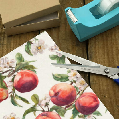 3 Rolls Birthday Wrapping Paper Roll - Watercolor Peaches Design Gift Wrapping Paper for Christmas, Bridal, Holiday, Party, Baby Shower - 58 x 22.8 inch