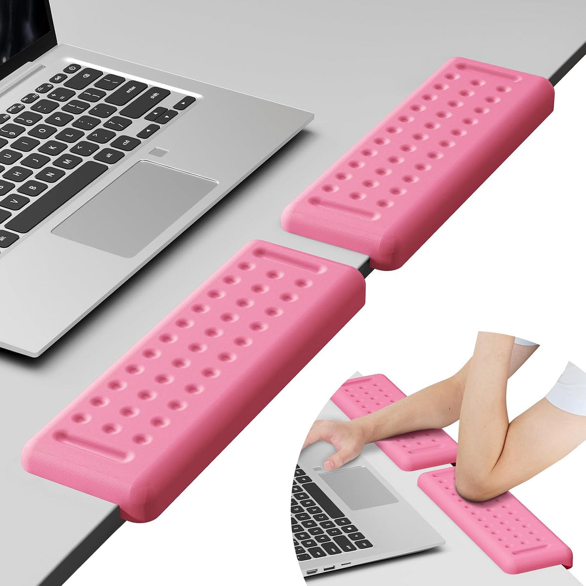 L-Shaped Desk Elbow Pads for Desk, Pink Memory Foam Arm Rest