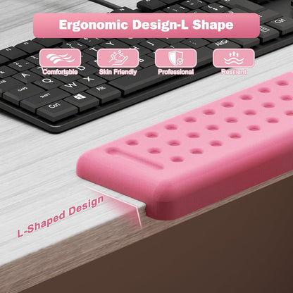 L-Shaped Desk Elbow Pads for Desk, Pink Memory Foam Arm Rest