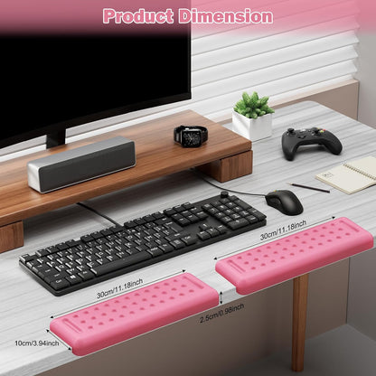 L-Shaped Desk Elbow Pads for Desk, Pink Memory Foam Arm Rest