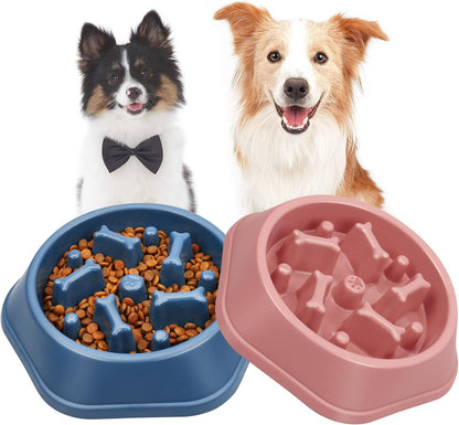 Slow Feeder Dog Bowl Anti-Chocking Slower Feeding Pet Puzzle Bowls