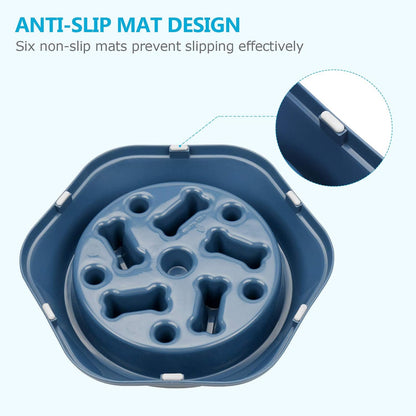 Slow Feeder Dog Bowl Anti-Chocking Slower Feeding Pet Puzzle Bowls
