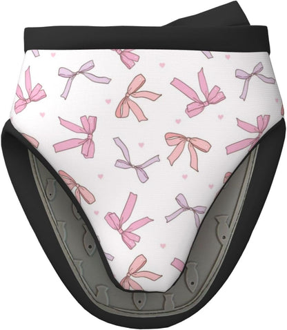 Cute Coquette Bows Pink Mini Oven Mitts Non-Slip Silicone Grips Heat Resistant Kitchen Gloves for Cooking & Baking 5.9"x5.9"
