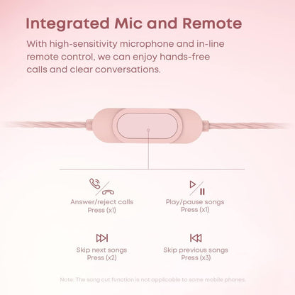 Earbuds for Small Ears, M30 Wired in Ear Buds with Microphone 3.5mm Jack Earphone for Women,Girls,Teen (Rose Pink, Without Storage case)