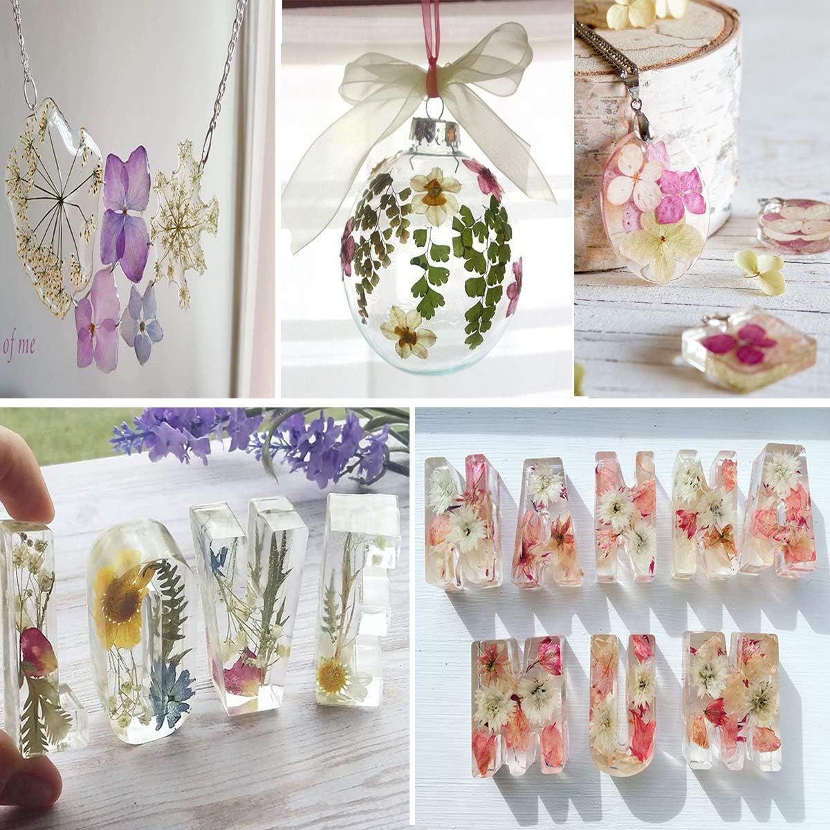 148PCS Pink Dried Pressed Flowers with Butterfly Stickers - Real Nature Flowers Craft Set for Resin Jewelry Candle Soap Vase Making Nail Card Scrapbook Art Floral Decors