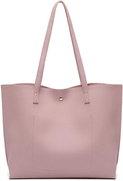 Women's Soft Faux Leather Tote Shoulder Bag from, Big Capacity Tassel Handbag