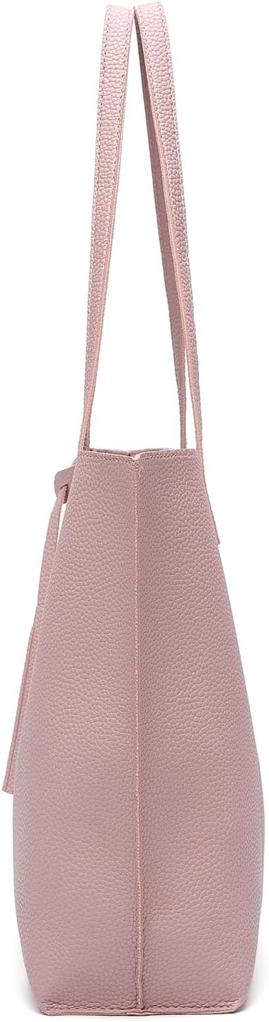 Women's Soft Faux Leather Tote Shoulder Bag from, Big Capacity Tassel Handbag