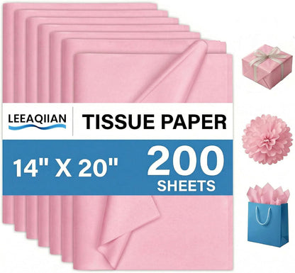 Pink Tissue Paper 14x20 Inches 200 Sheets Tissue Paper for Gift Bags