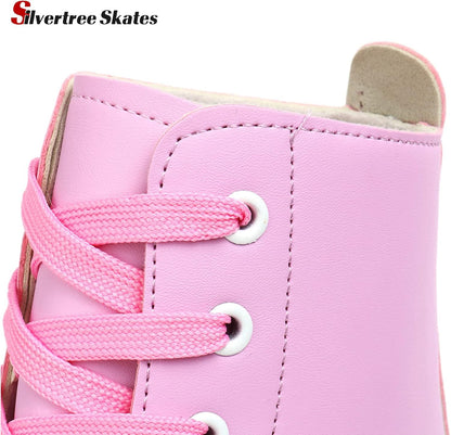 Women's Roller Skates PU Leather High-top Roller Skate Four-Wheel Roller Skate Shiny Roller Skates with Carry Bag for Girls