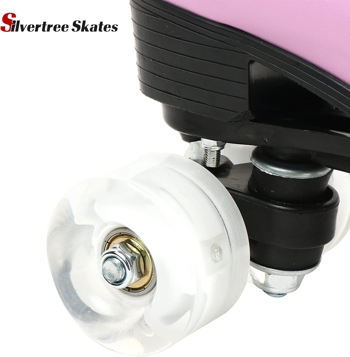 Women's Roller Skates PU Leather High-top Roller Skate Four-Wheel Roller Skate Shiny Roller Skates with Carry Bag for Girls