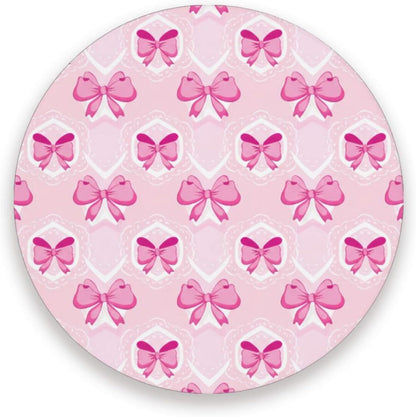 Light Pink Bows Coaster, Absorbent Drink Coaster Set of 4, Table Coasters for Decor
