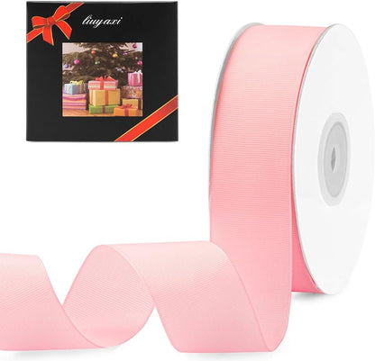 1-1/2" X 50 Yards Solid Pink Grosgrain Ribbon, Perfect for Crafts, Wedding Decor, DIY Hair Accessories, Sewing, Gift Package Wrapping and More