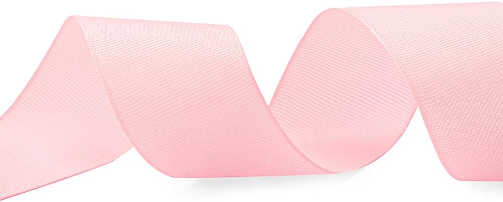 1-1/2" X 50 Yards Solid Pink Grosgrain Ribbon, Perfect for Crafts, Wedding Decor, DIY Hair Accessories, Sewing, Gift Package Wrapping and More
