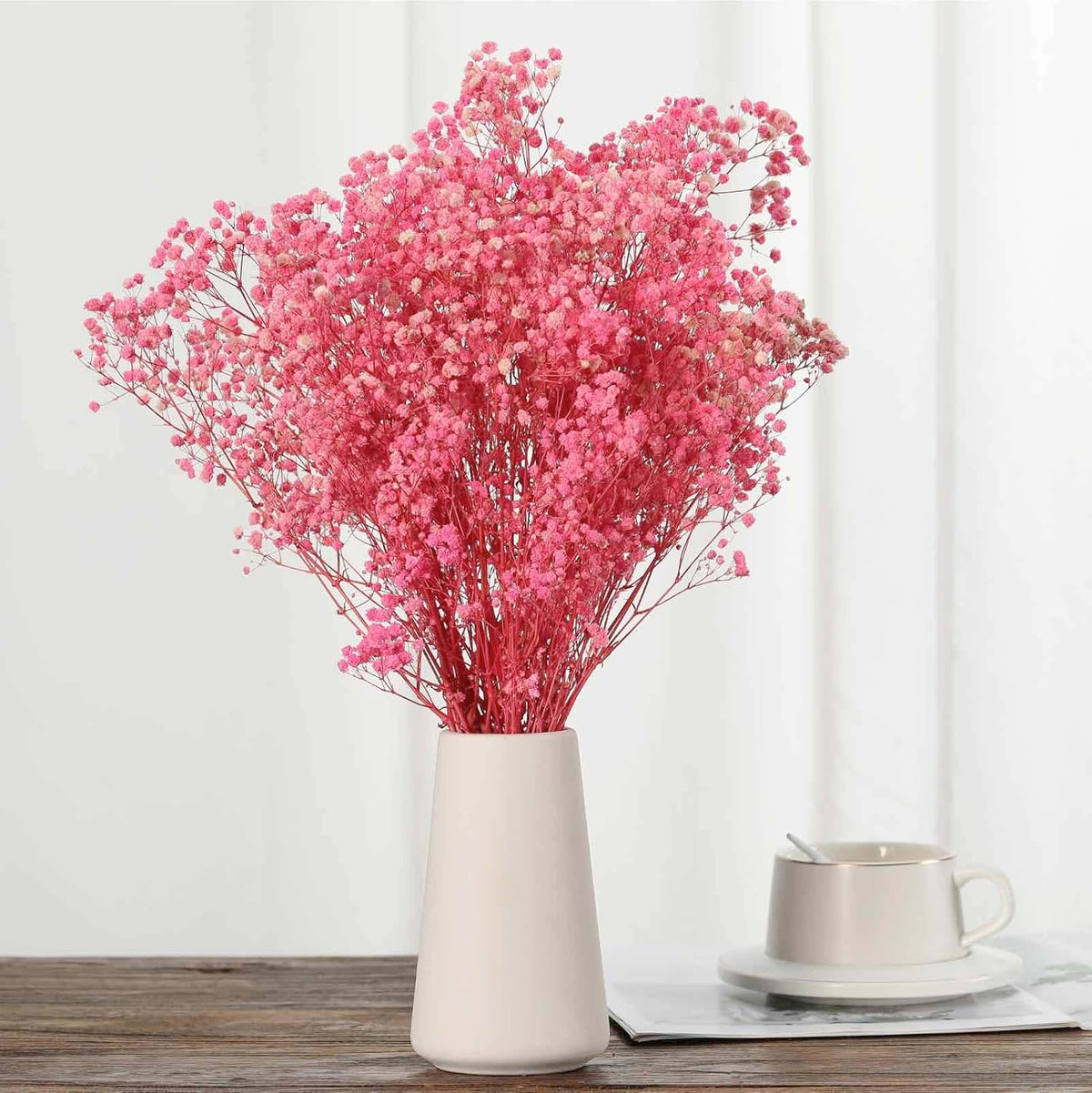 Dried Babys Breath Flowers Bouquet-17 Inch 2500+ Pink Dry Flowers, Natural Gypsophila Branches for Wedding, Table Vase Decor, DIY Wreath Floral, Home Office Party Garden Decoration (3oz)