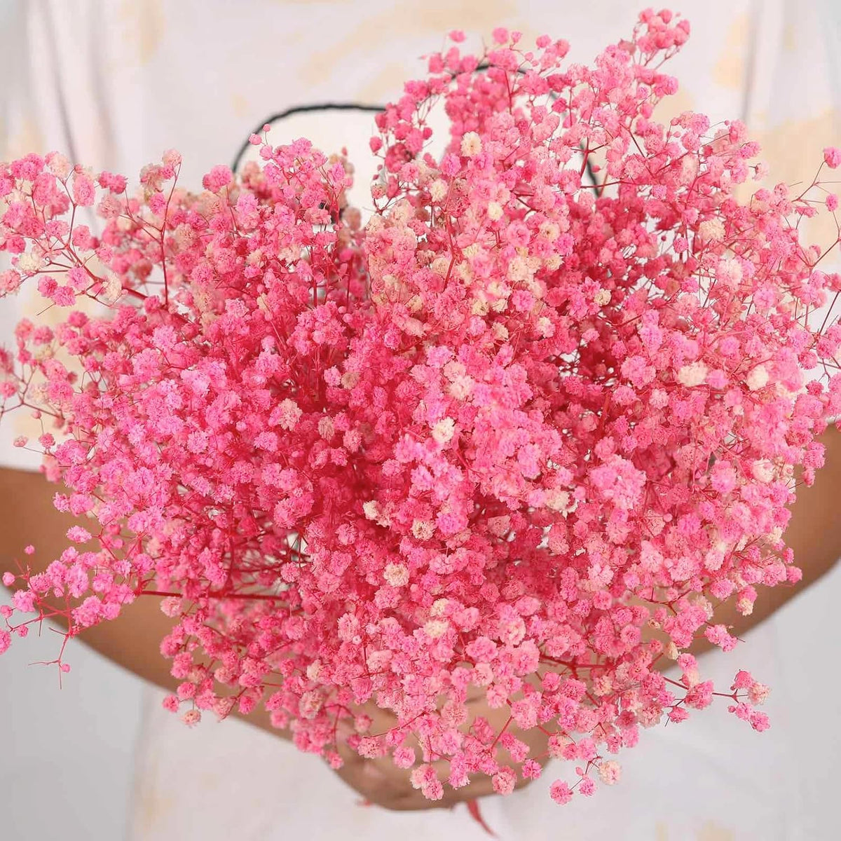 Dried Babys Breath Flowers Bouquet-17 Inch 2500+ Pink Dry Flowers, Natural Gypsophila Branches for Wedding, Table Vase Decor, DIY Wreath Floral, Home Office Party Garden Decoration (3oz)