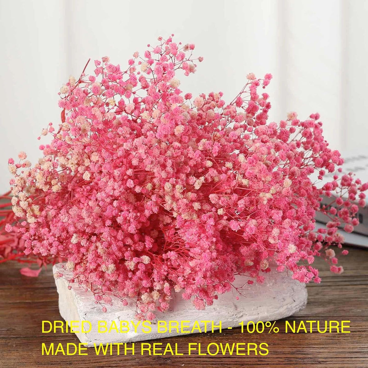 Dried Babys Breath Flowers Bouquet-17 Inch 2500+ Pink Dry Flowers, Natural Gypsophila Branches for Wedding, Table Vase Decor, DIY Wreath Floral, Home Office Party Garden Decoration (3oz)