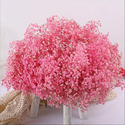 Dried Babys Breath Flowers Bouquet-17 Inch 2500+ Pink Dry Flowers, Natural Gypsophila Branches for Wedding, Table Vase Decor, DIY Wreath Floral, Home Office Party Garden Decoration (3oz)