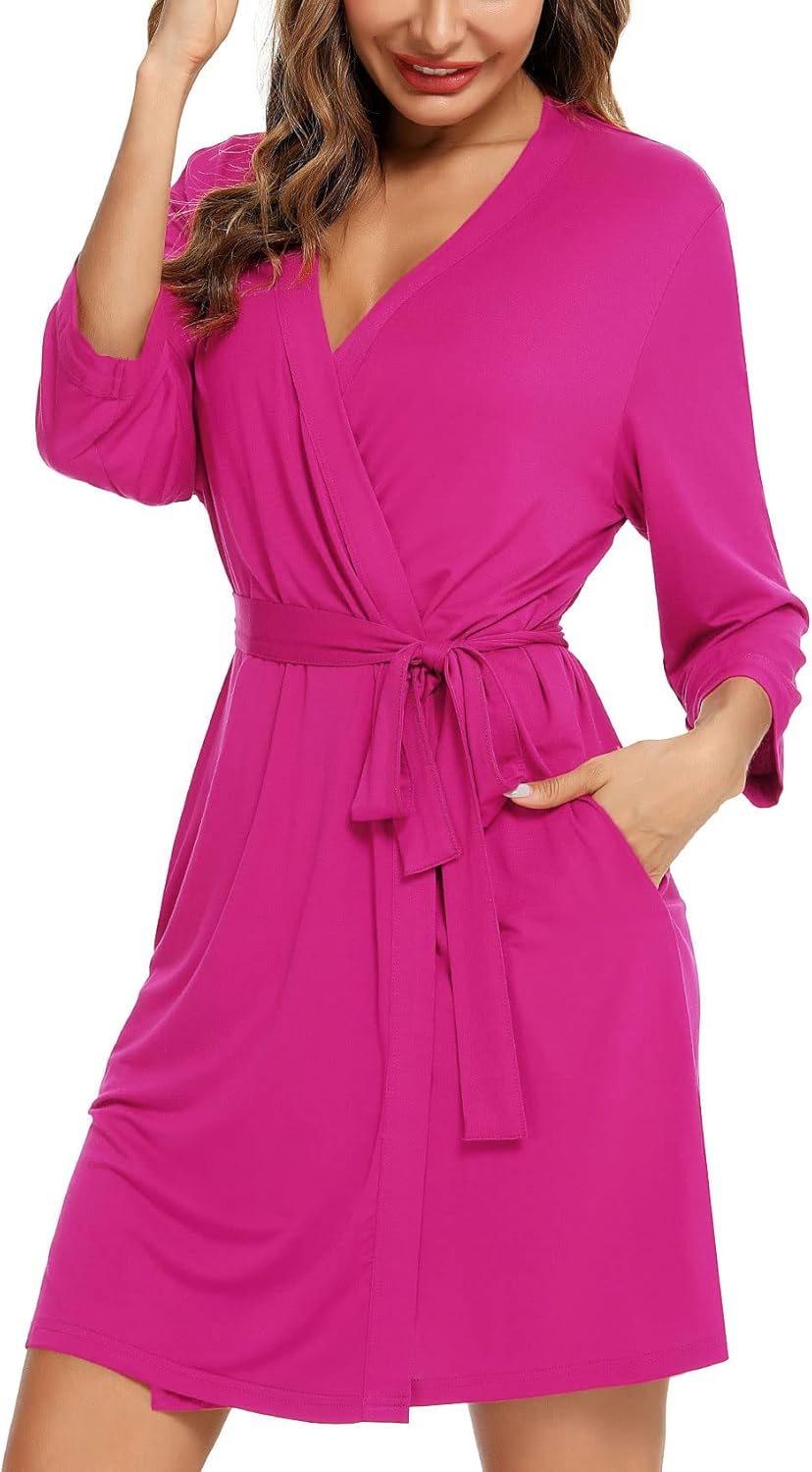 Women's Lightweight Robe Soft Kimono Robes Short Bathrobe Sleepwear