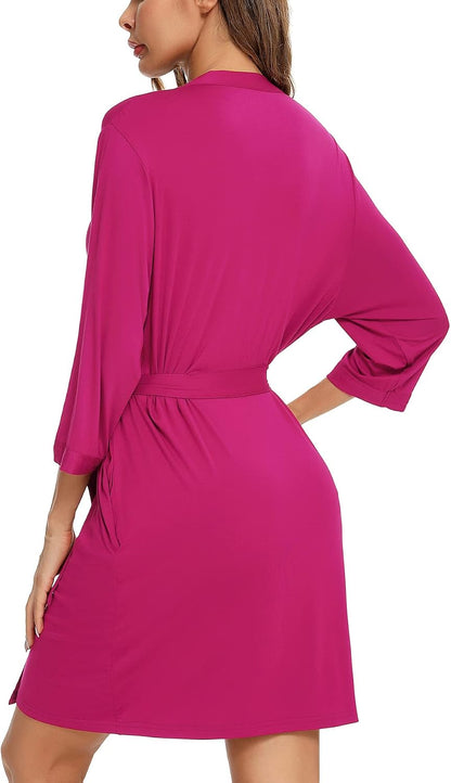 Women's Lightweight Robe Soft Kimono Robes Short Bathrobe Sleepwear