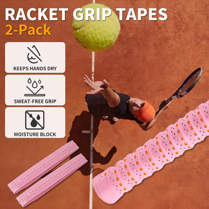 2 Pcs Tennis Racket Grip Tape, Badminton Grip Tape, Anti-Slip, Absorbent, Breathable Racket Overgrip Tape