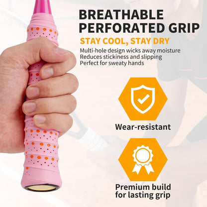 2 Pcs Tennis Racket Grip Tape, Badminton Grip Tape, Anti-Slip, Absorbent, Breathable Racket Overgrip Tape