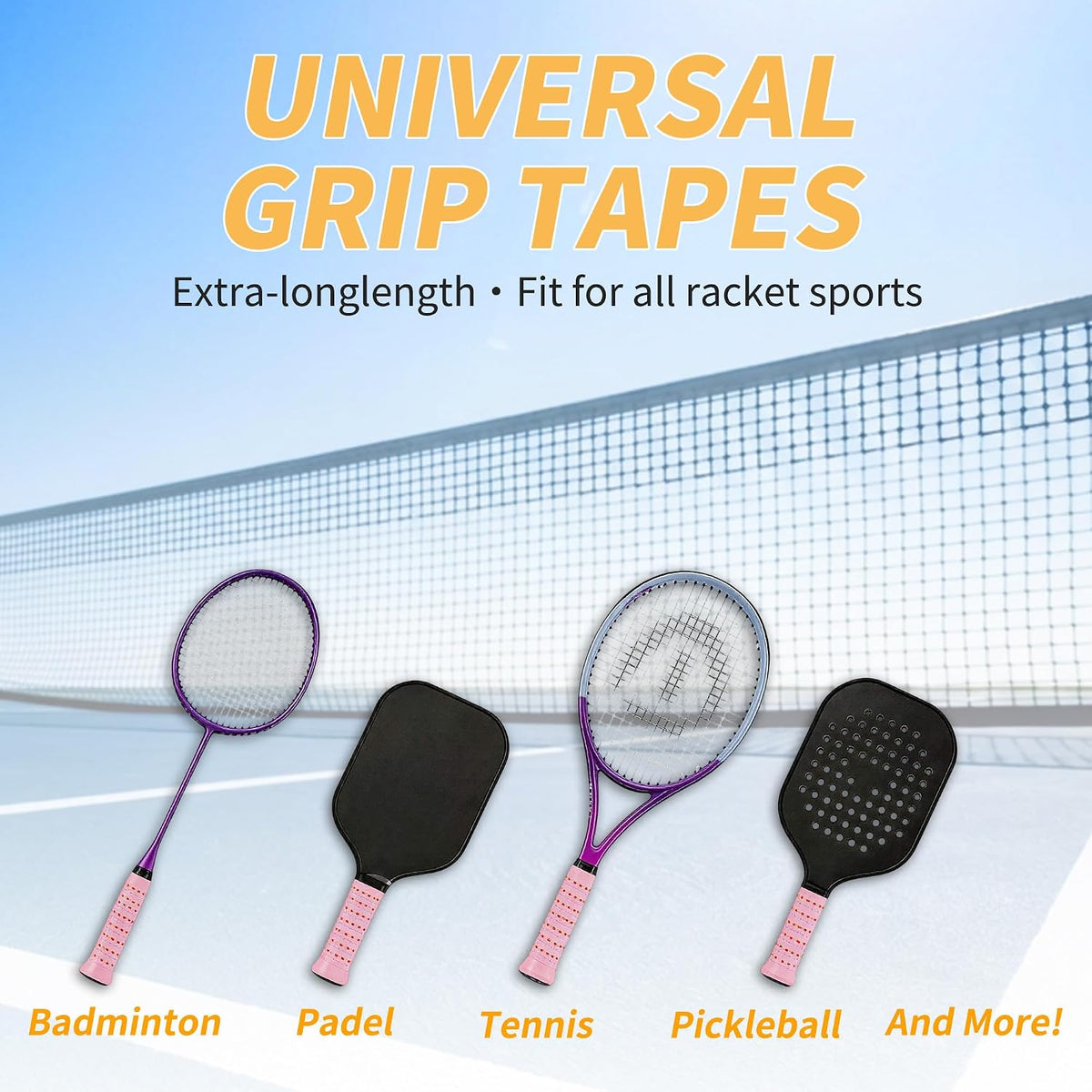 2 Pcs Tennis Racket Grip Tape, Badminton Grip Tape, Anti-Slip, Absorbent, Breathable Racket Overgrip Tape