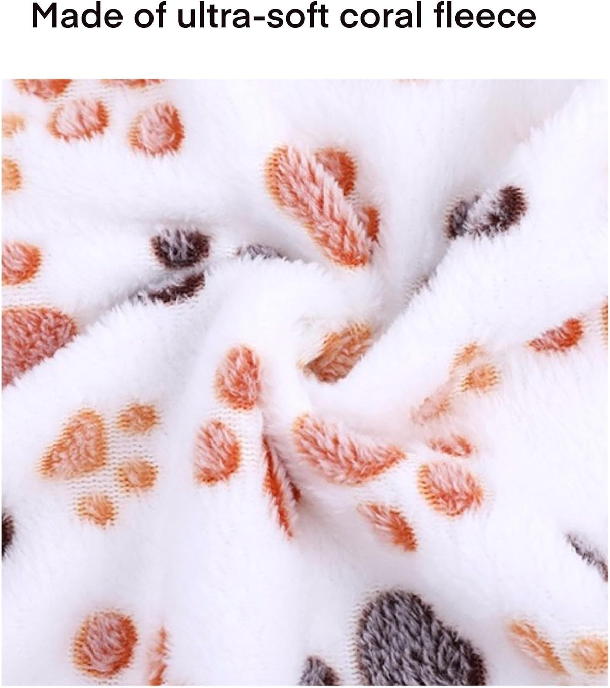 Clairooo Cat Blankets for Small Cats, 3 Pack Kitten Blanket Cute Paw Print Pet Blanket for Cat, Kitten, Miniature Puppy, 24 x 16 inches (Pink)