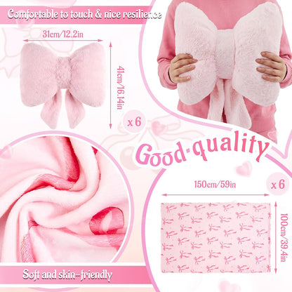 36 Pcs Sleepover Party Supplies for Girl, Fresh Bow, Pink