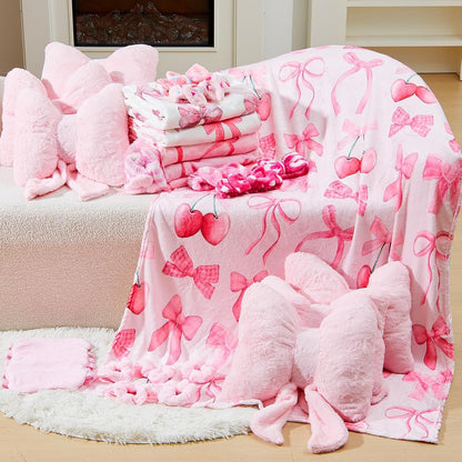 36 Pcs Sleepover Party Supplies for Girl, Fresh Bow, Pink