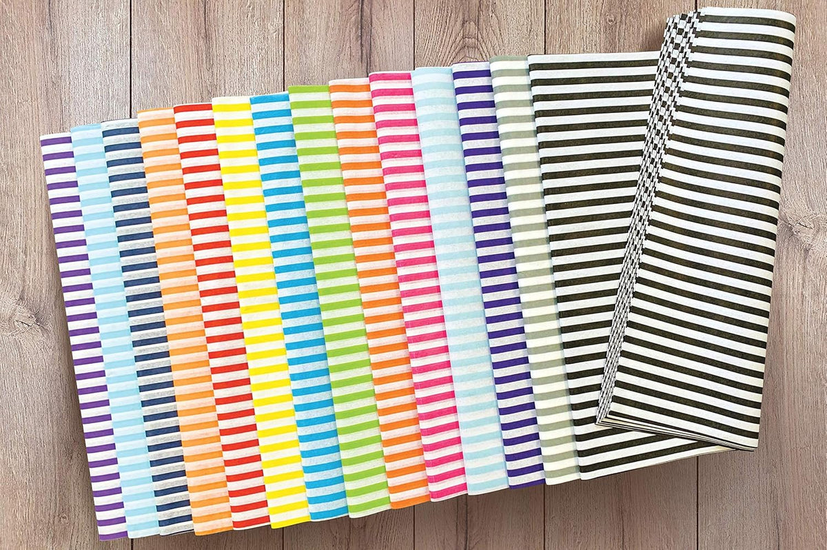 Light Pink Pin Stripe Print Gift Wrap Tissue Paper Size: 15 Inch X 20 Inch | Count: 100 Sheets | Color: Light Pink Pin Stripe