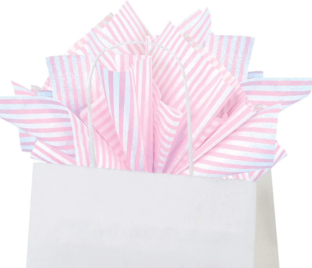Light Pink Pin Stripe Print Gift Wrap Tissue Paper Size: 15 Inch X 20 Inch | Count: 100 Sheets | Color: Light Pink Pin Stripe