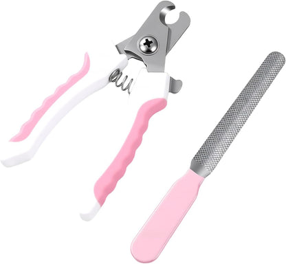 Dog Nail Clippers for Large Dogs, Pet Nail Clipper Kit for Small & Large Dogs & Cats，Dog Nail Clippers for Dogs and Cats - Safe and Easy to Use，Professional Dog & Cat Nail Trimmers (Pink)