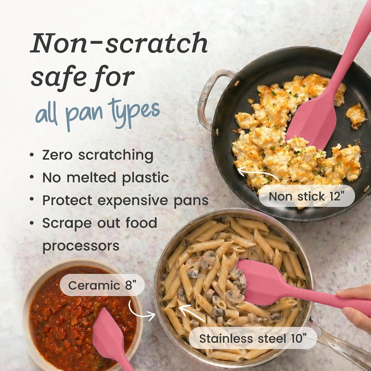 Starpack 'Scrape and Stir' Silicone Rubber Spatula Set (4-Piece) - LFGB Non Toxic, 600°F Heat Resistant, BPA-Free, One-Piece Kitchen Baking Spatulas - Dishwasher Safe for Nonstick Cookware Earthy Pink