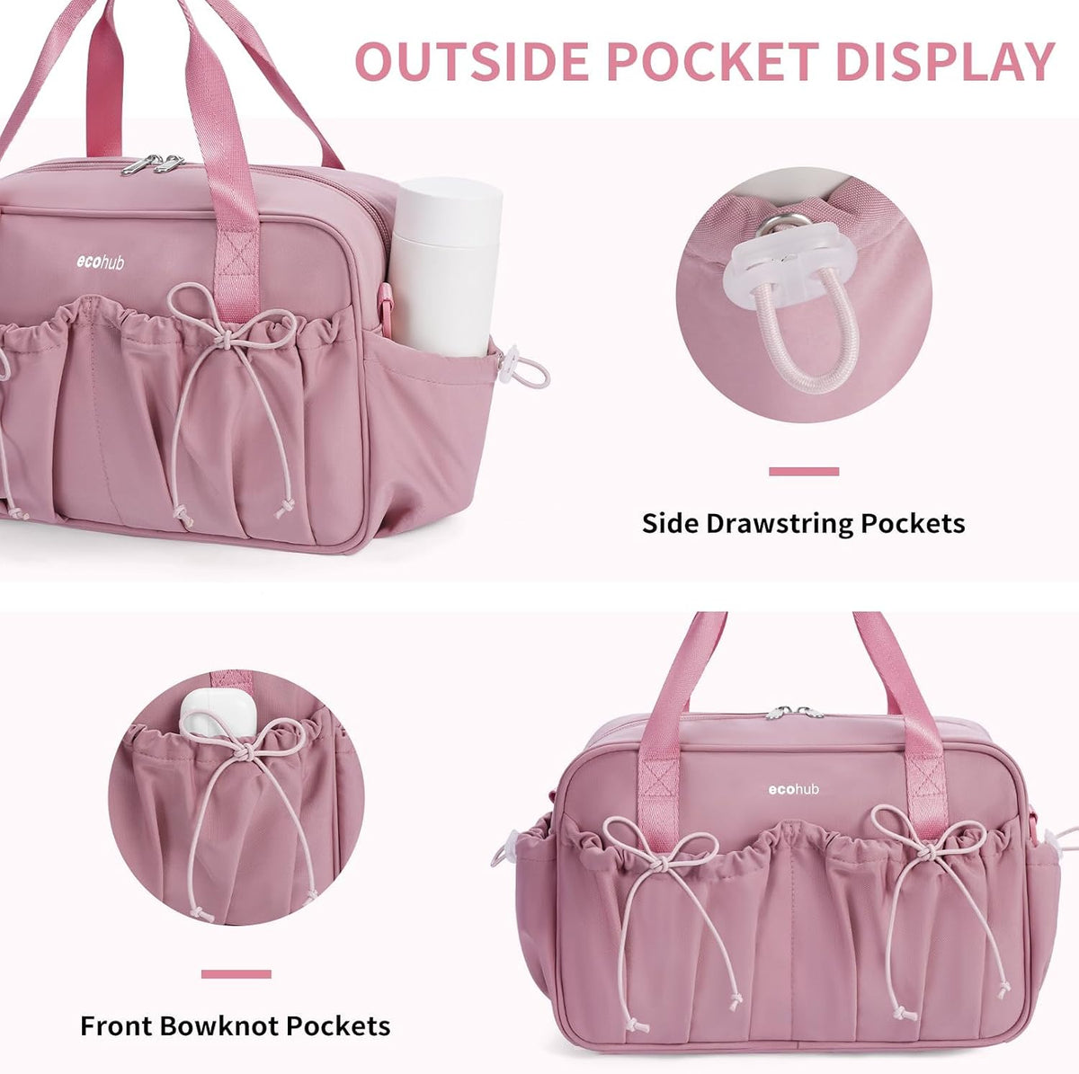 Small Gym Bag for Women, Mini Duffle Bag with Wet Compartment Pink
