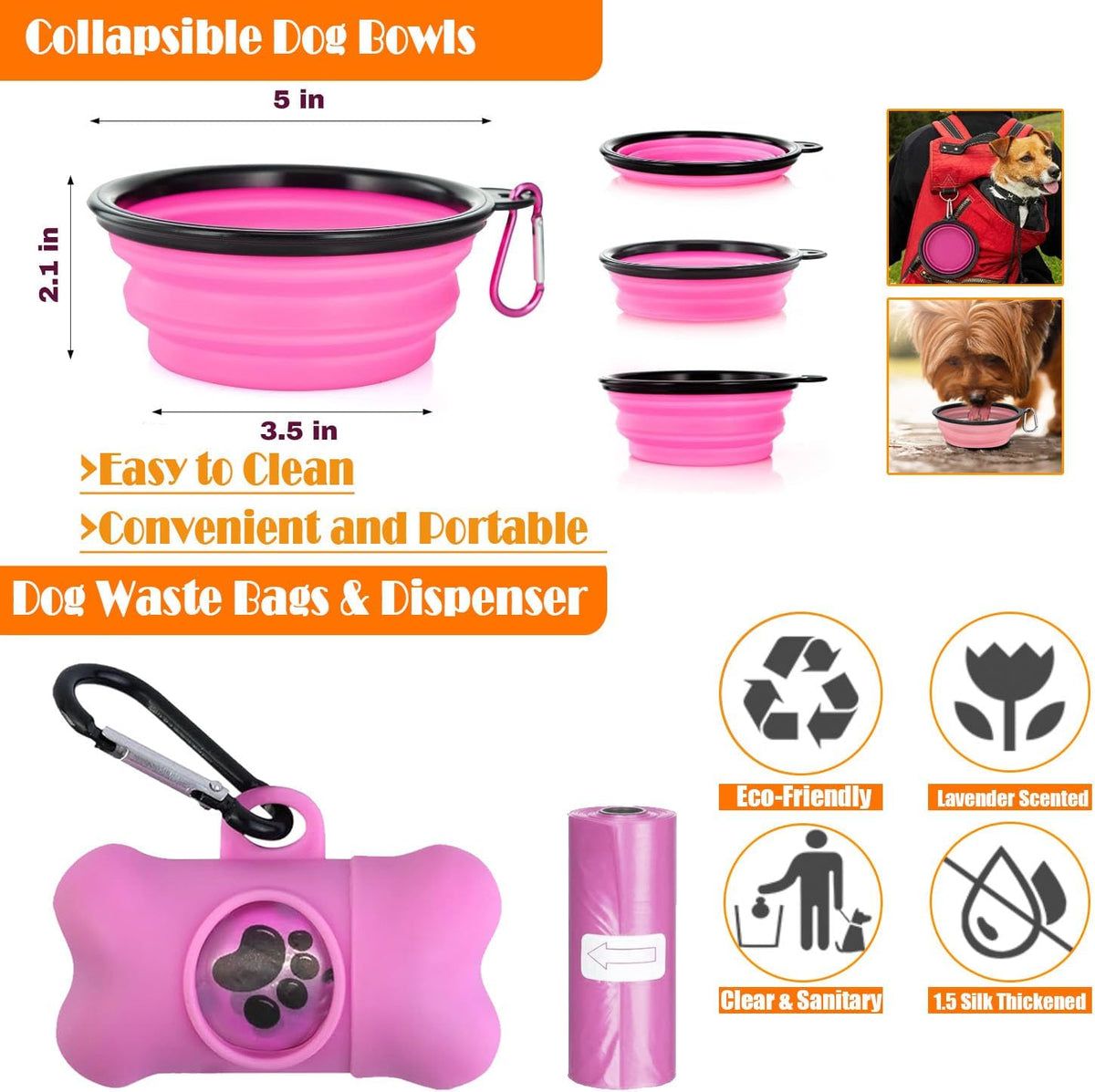LOBEVE No Pull Dog Harness, Collar & Leash Set with Travel Accessories