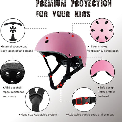 Kids Bike Helmet, Adjustable Multi-Sport Helmet for Ages 3–16, 3 Sizes