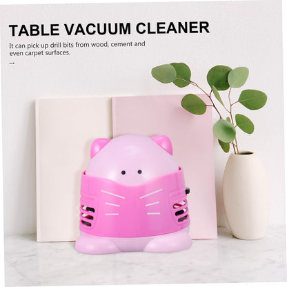 Pink Mini Desk Vacuum Cleaner for Ash Crumbs and Drill Pickup