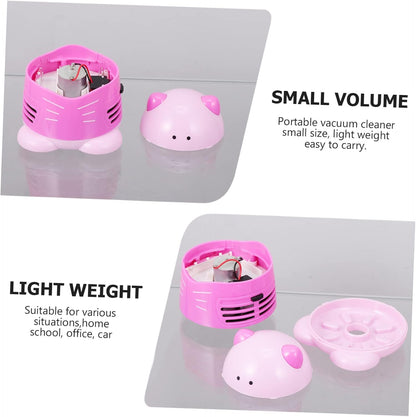 Pink Mini Desk Vacuum Cleaner for Ash Crumbs and Drill Pickup