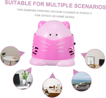 Pink Mini Desk Vacuum Cleaner for Ash Crumbs and Drill Pickup