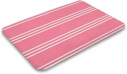 Pink Stripes Bathroom Rugs, Non Slip & Absorbent Bath Mat Carpets for Bathroom, Entryway or Sink 16" x 24"